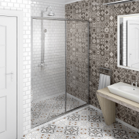 Душевая перегородка 1500 (прозрачная, профиль хром) 1-63-2-0-0-1110