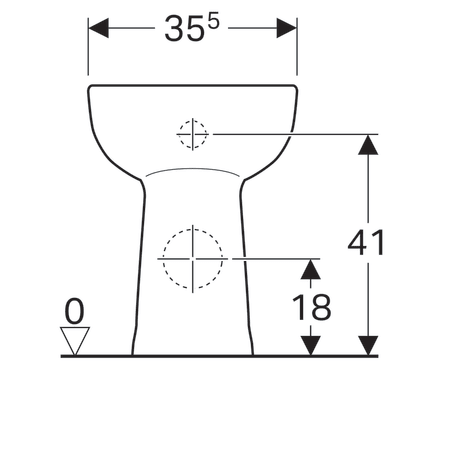 Унитаз напольный Geberit Vitalis, 6 л, 460 мм, горизонтальный выпуск 211105000