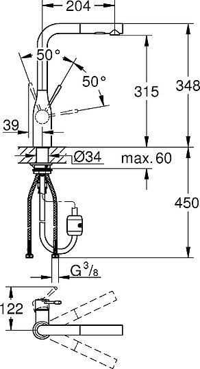 Смеситель Grohe Essence 30270DC0 для кухонной мойки
