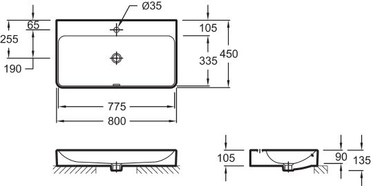 Раковина Jacob Delafon Vox EVC112 80 см