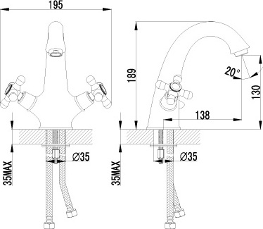 Смеситель Lemark Vintage LM2806B для раковины