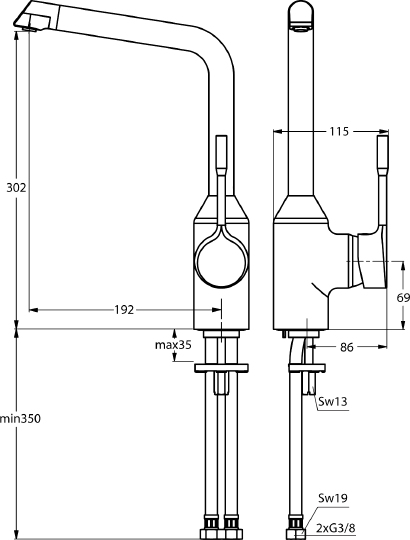 Смеситель Ideal Standard Retta B8985AA для кухонной мойки