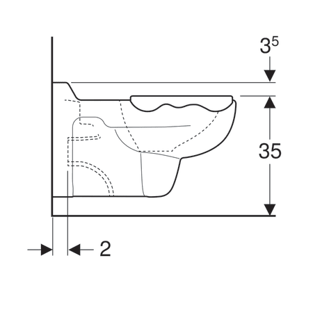 Унитаз подвесной для детей Geberit Bambini, горизонтальный выпуск, 535 мм, накладка серая 201715000