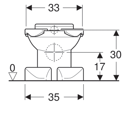Унитаз напольный для детей Geberit Bambini, 6л, горизонтальный выпуск, накладка красная Y212010000