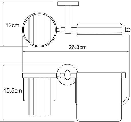 Держатель туалетной бумаги Wasserkraft Rhein K-6259 с держателем освежителя воздуха