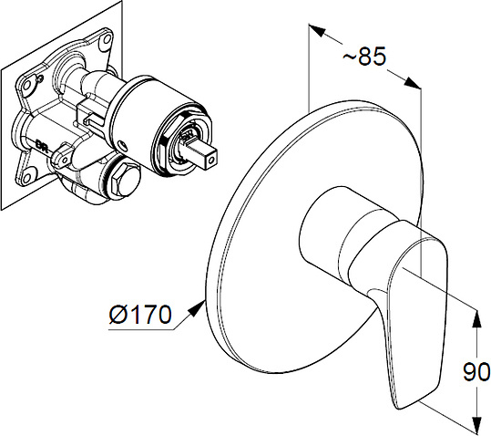 Смеситель Kludi Pure&Solid 346550575 для душа