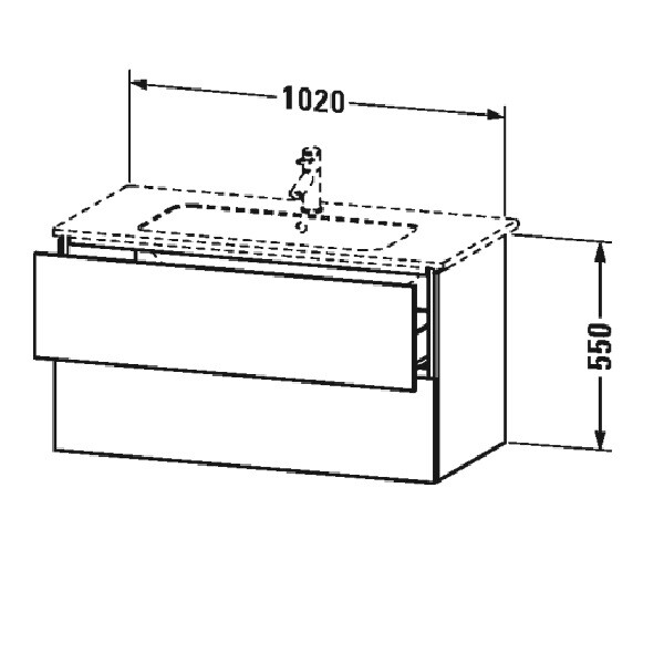 Тумба под раковину Duravit L-Cube  цвет-белый глянцевый LC624202222 hog2