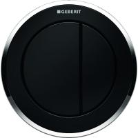 Пневмоклавиша смыва Geberit дистанционная тип 10, двойной смыв, скрытое размещение: черные, глянцевый хром 116.055.KM.1