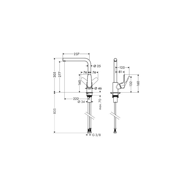 Смеситель для кухни Hansgrohe Focus  31817000 hog1