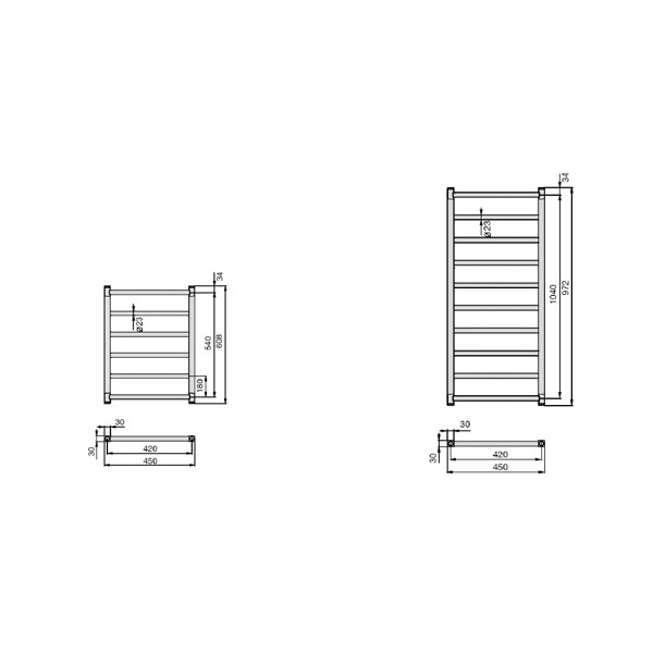 Полотенцесушитель Zender Stalox тип-водяной  STXI-080-045 STXI-080-045 pol1