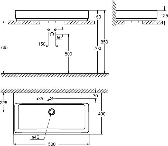 Раковина Grohe Cube Ceramic 3947800H