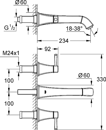 Смеситель Grohe Grandera 20415000 для раковины