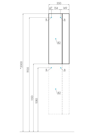 Шкаф - колонна Aquaton Терра 1-створчатый дуб кантри, антрацит 1A247503TEKA0