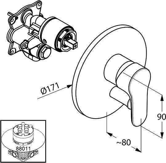 Смеситель Kludi Objekta 326500575 для ванны с душем