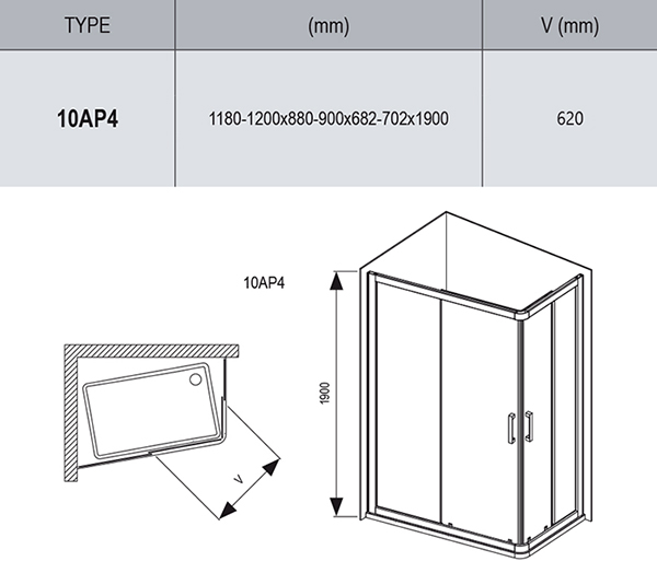 Душевой уголок RAVAK 10° 10AP4 120x90 блестящий + транспарент 0ZVG70C00Z1 Душевой уголок RAVAK 10° 10AP4 120x90 блестящий + транспарент 0ZVG70C00Z1