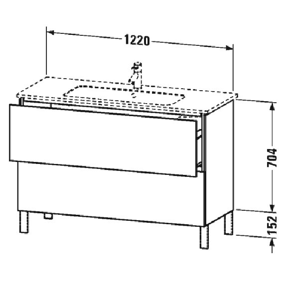 Тумба под раковину Duravit L-Cube  цвет-белый матовый LC662801818 hog2