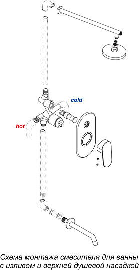 Смеситель Wasserkraft Donau 5341 С ВНУТРЕННЕЙ ЧАСТЬЮ