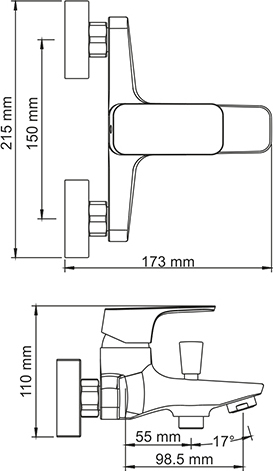 Смеситель Wasserkraft Salm 2701 для ванны с душем