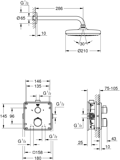 Душевой комплект Grohe Grohtherm 34728000