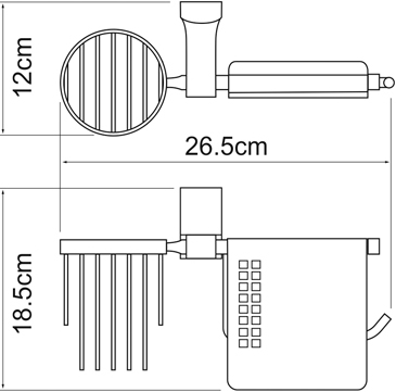 Держатель туалетной бумаги Wasserkraft Exter K-5259 с держателем освежителя воздуха