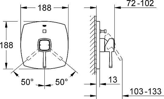 Смеситель Grohe Grandera 19920IG0 для ванны с душем