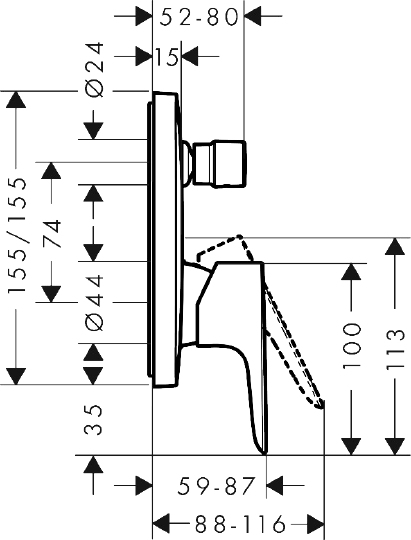 Смеситель Hansgrohe Talis E 71745340 для ванны с душем