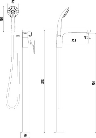 Смеситель Lemark Shift LM4344C напольный Смеситель Lemark Shift LM4344C напольный