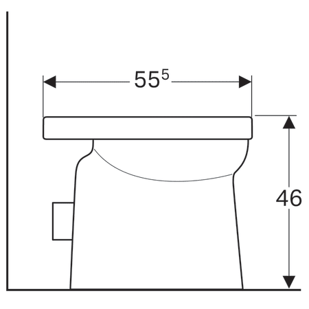 Унитаз напольный Geberit Renova Comfort Square, 6л 218500000