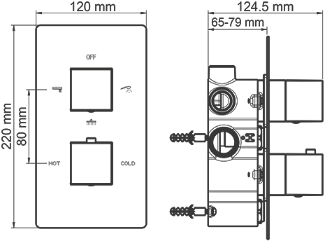 Термостат Wasserkraft Alme 1544 Termo С ВНУТРЕННЕЙ ЧАСТЬЮ, для ванны с душем