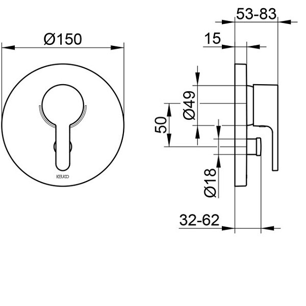 Смеситель для душа Keuco Elegance  51672010181 hog