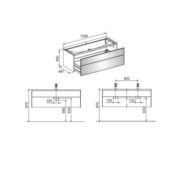 Тумба под раковину Keuco Royal Reflex  цвет-трюфель 34080140000 hog2