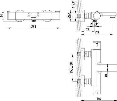 Термостат Lemark Yeti LM7832C для ванны с душем