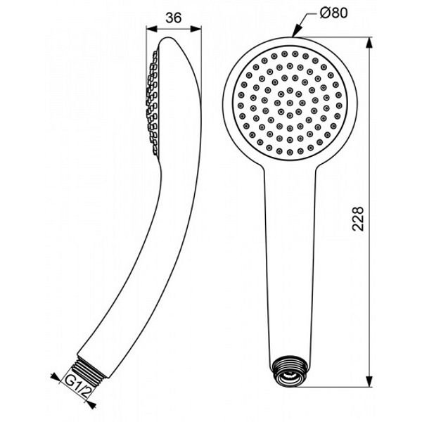 Душевая лейка  Vidima FRESH S 1-функциональная 80 мм, BA205AA