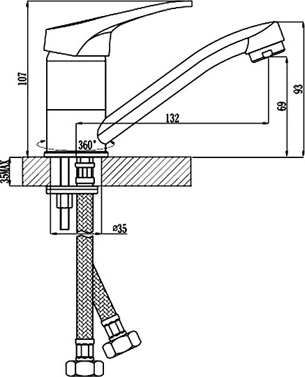 Смеситель Rossinka B B35-22U для раковины
