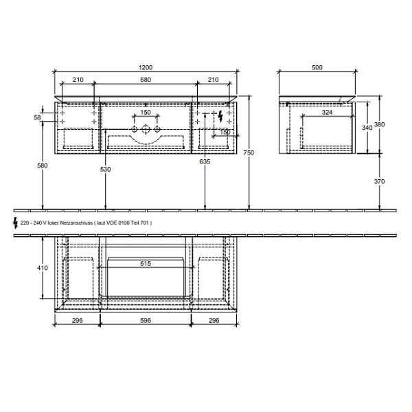 Тумба под раковину Villeroy&Boch Legato  цвет-белый глянцевый B69600DH hog2