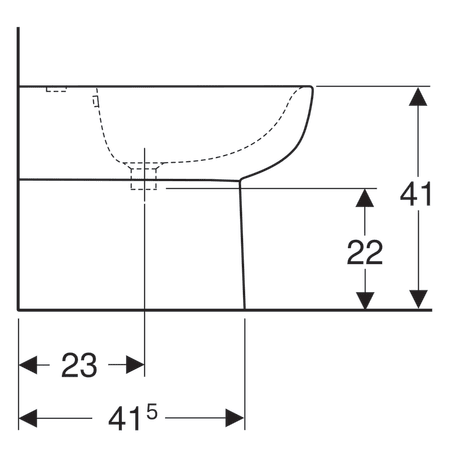 Биде напольное Geberit Smyle, глубина 54 см  500.217.01.1