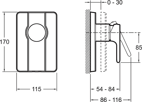 Смеситель Jacob Delafon Singulier E98708-CP для душа