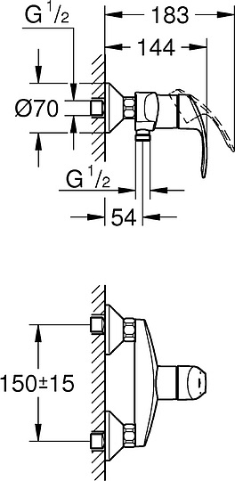 Смеситель Grohe Eurosmart New 33555002 для душа