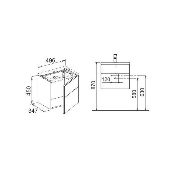 Тумба под раковину Keuco Royal Reflex  цвет-белый глянцевый 34090210001 hog2
