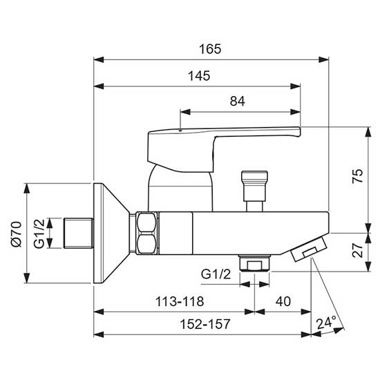 Настенный смеситель для ванны/душа Vidima UNO, BA322AA