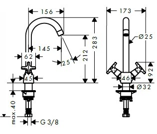 Смеситель для кухни Hansgrohe Logis Classic  71285000 hog1