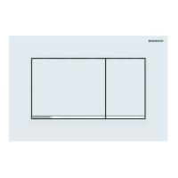 Смывная клавиша Geberit Sigma30, двойной смыв: белый матовый/хром глянцевый/белый матовый, (не оставляет отпечатки пальцев) с легкоочищаемой поверхностью 115.883.JT.1