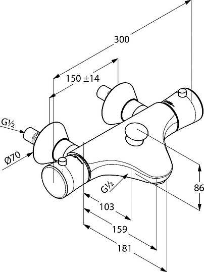 Термостат Kludi Ambienta 534010538 для ванны с душем