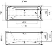 Акриловая Ванна Радомир Радомир Агата 170х70, каркас 2-01-0-0-1-226Н