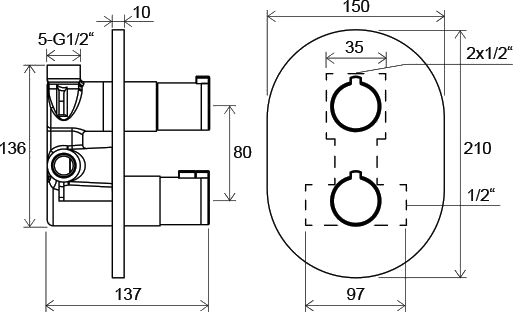 Термостат Ravak Chrome CR 063.00 для ванны с душем X070094