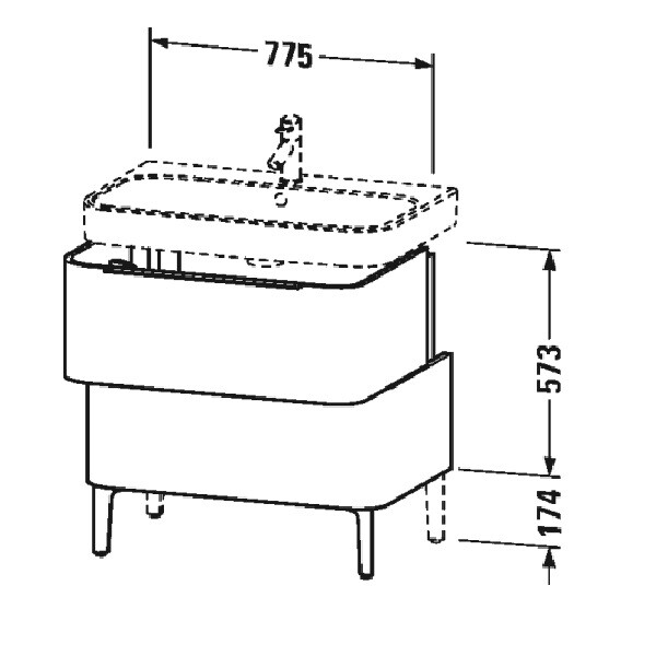 Тумба под раковину Duravit Happy D.2  цвет-дуб европейский H2637305252 hog2