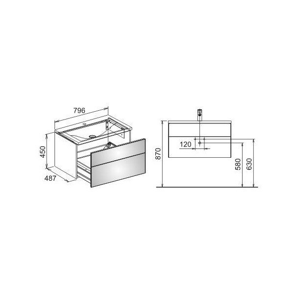 Тумба под раковину Keuco Royal Reflex  цвет-трюфель 34060140000 hog2
