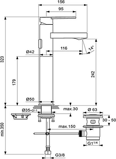 Смеситель Ideal Standard IdealSmart B0460AA для раковины