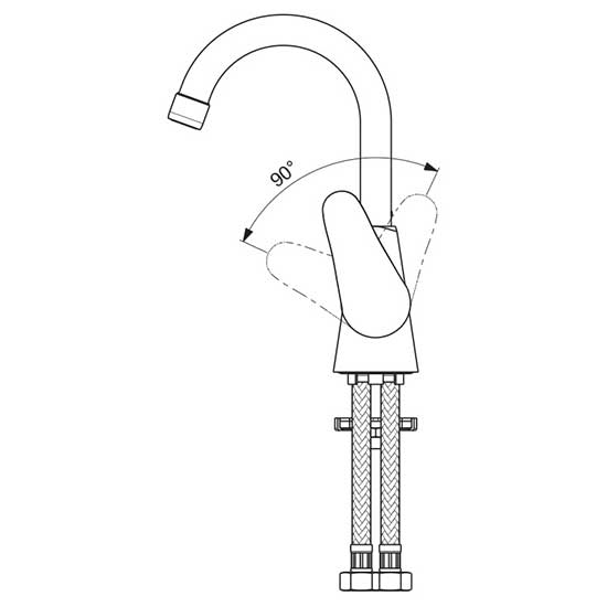 Смеситель для умывальника Vidima ORION, рукоятка сбоку, BA364AA