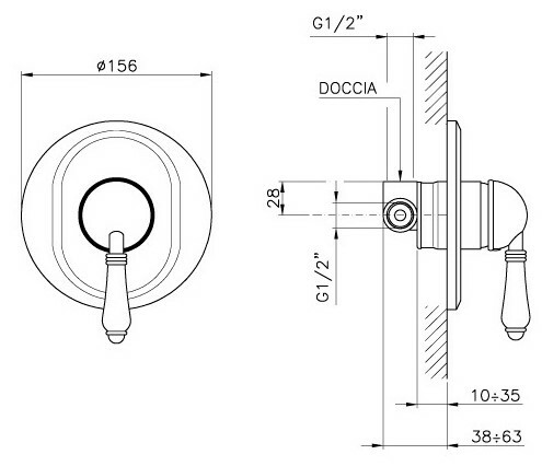 Смеситель для душа Nicolazzi El Capitan  3406 BZ 75 hog